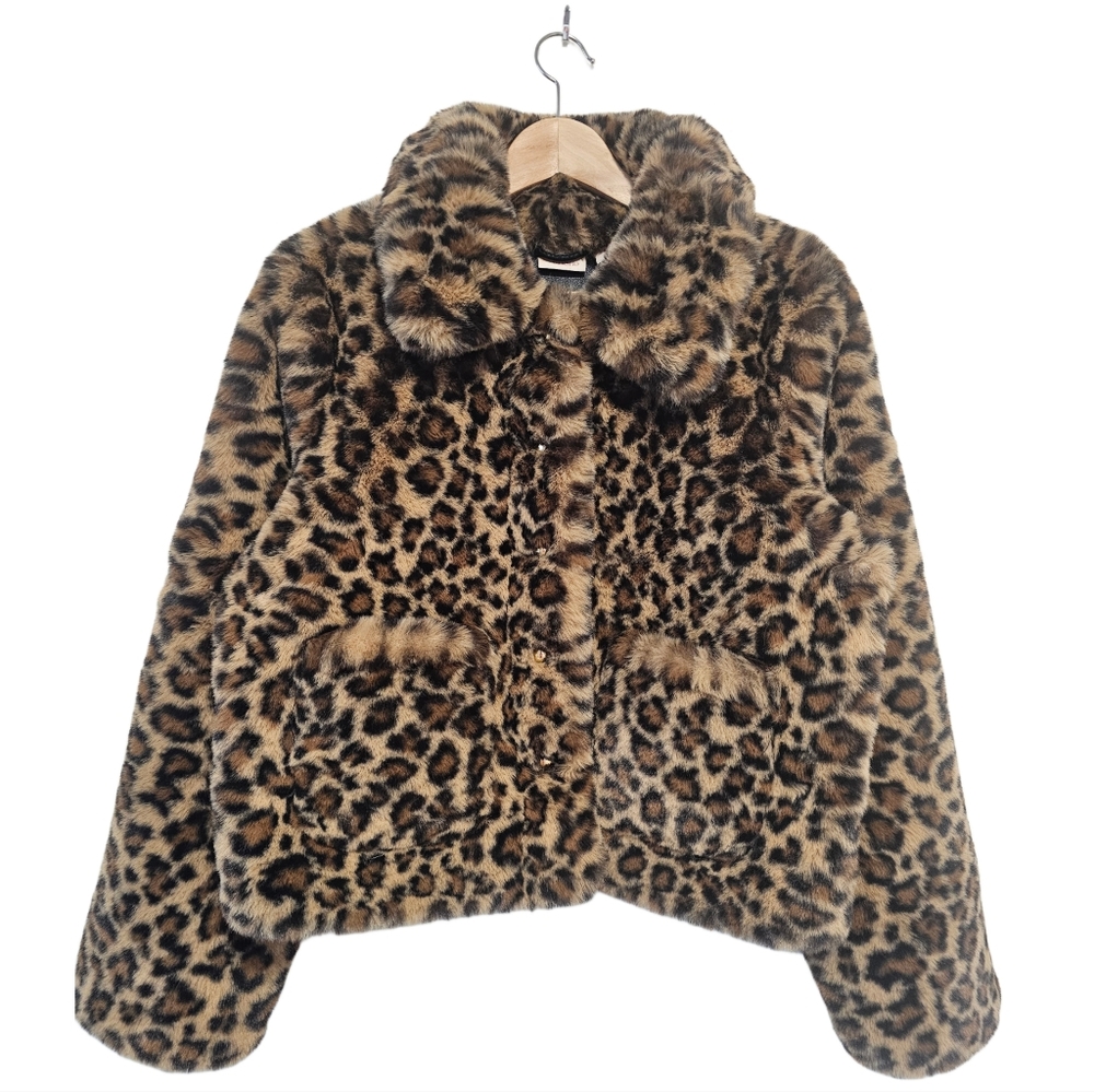 Camila Coelho Faux Fur Coat – Leopard Print – Size M